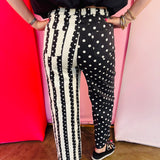 Black & White Polka Dot & Stripe Pants