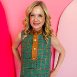 Sleeveless Tweed Knit Dress