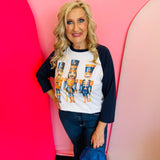 Nutcracker Raglan Rhinestone Tee