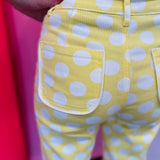 Poppy & Pine Yellow Daisy Dot Denim Pants