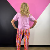 Jewel Collared Cheetah Rose Cropped Tee