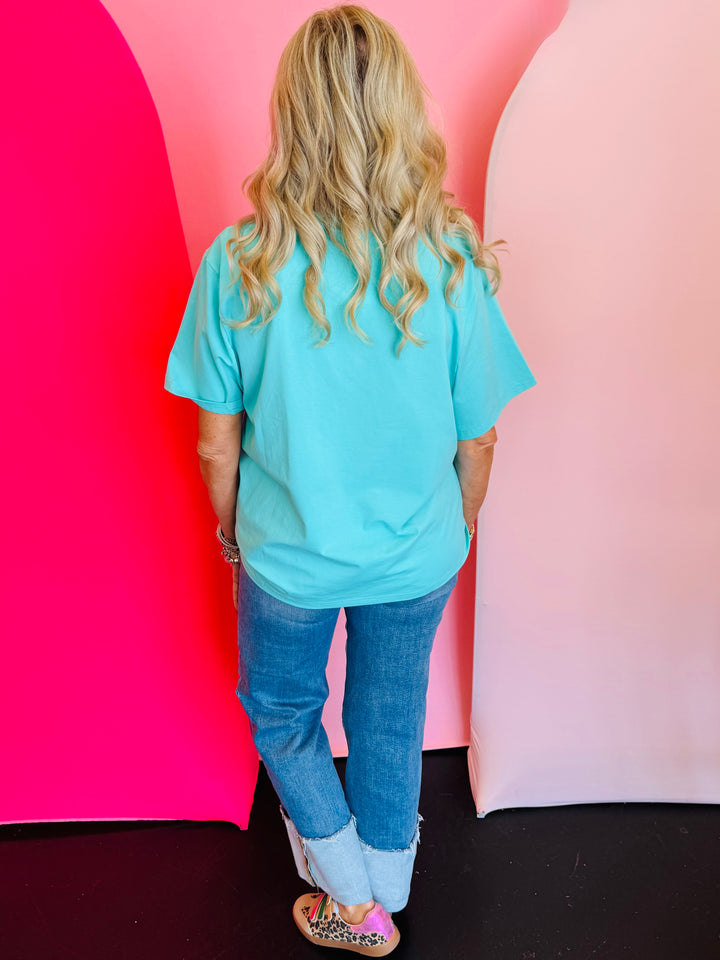 Roar Sequin Mint Tee
