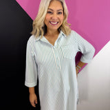 Sea Angel Striped Collared Shirt Dress