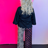 Leopard Checker Split Pants