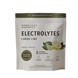 Lemon lime electrolyte drink stick packs with organic fruit and coconut water