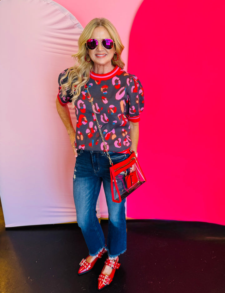 Red Clear Gameday Crossbody Bag With Sunglasses Holder