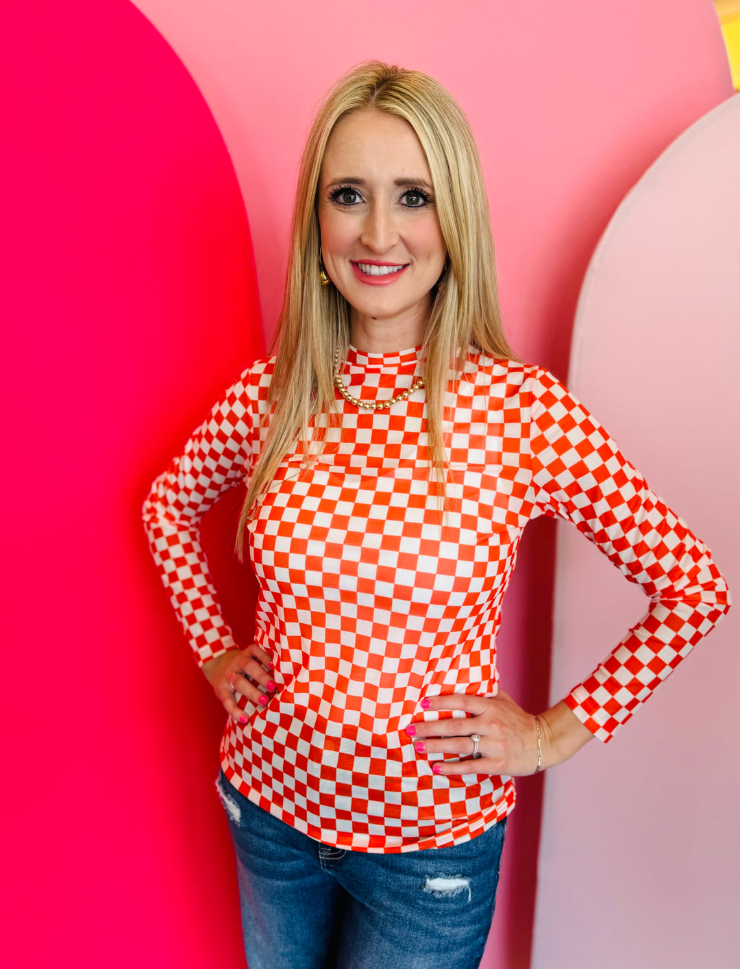 Orange Pep Rally Mesh Top