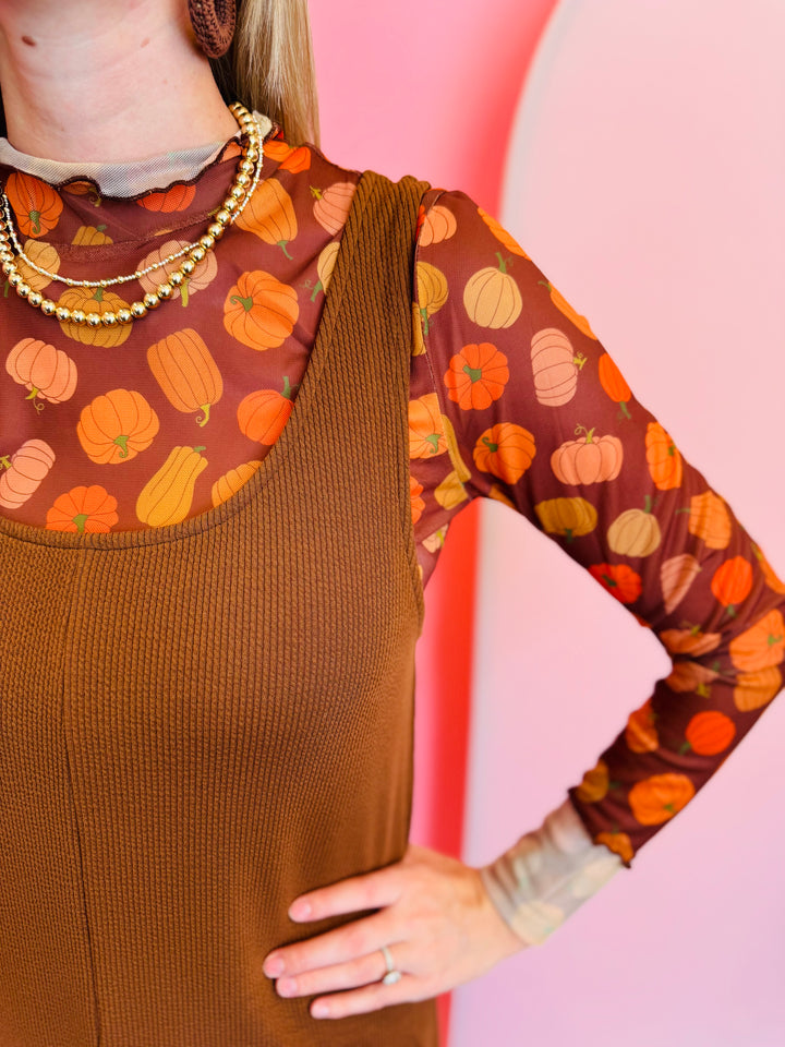 Keigan Pumpkin Perfection Mesh Top
