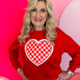 Gingham Heart Luxe Pullover