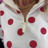 Cream & Red Polka Dot Pullover