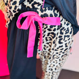 Double Take Leopard Ruffle Pajama Set