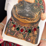 Jewel Collared Santa Hat Alligator Tee (Natural)