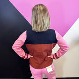 Pink & Rust Colorblock Sweater