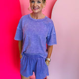 Violet Halo Snow Washed Short Set