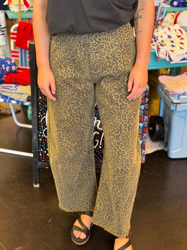 Cheetah Barrel Jeans