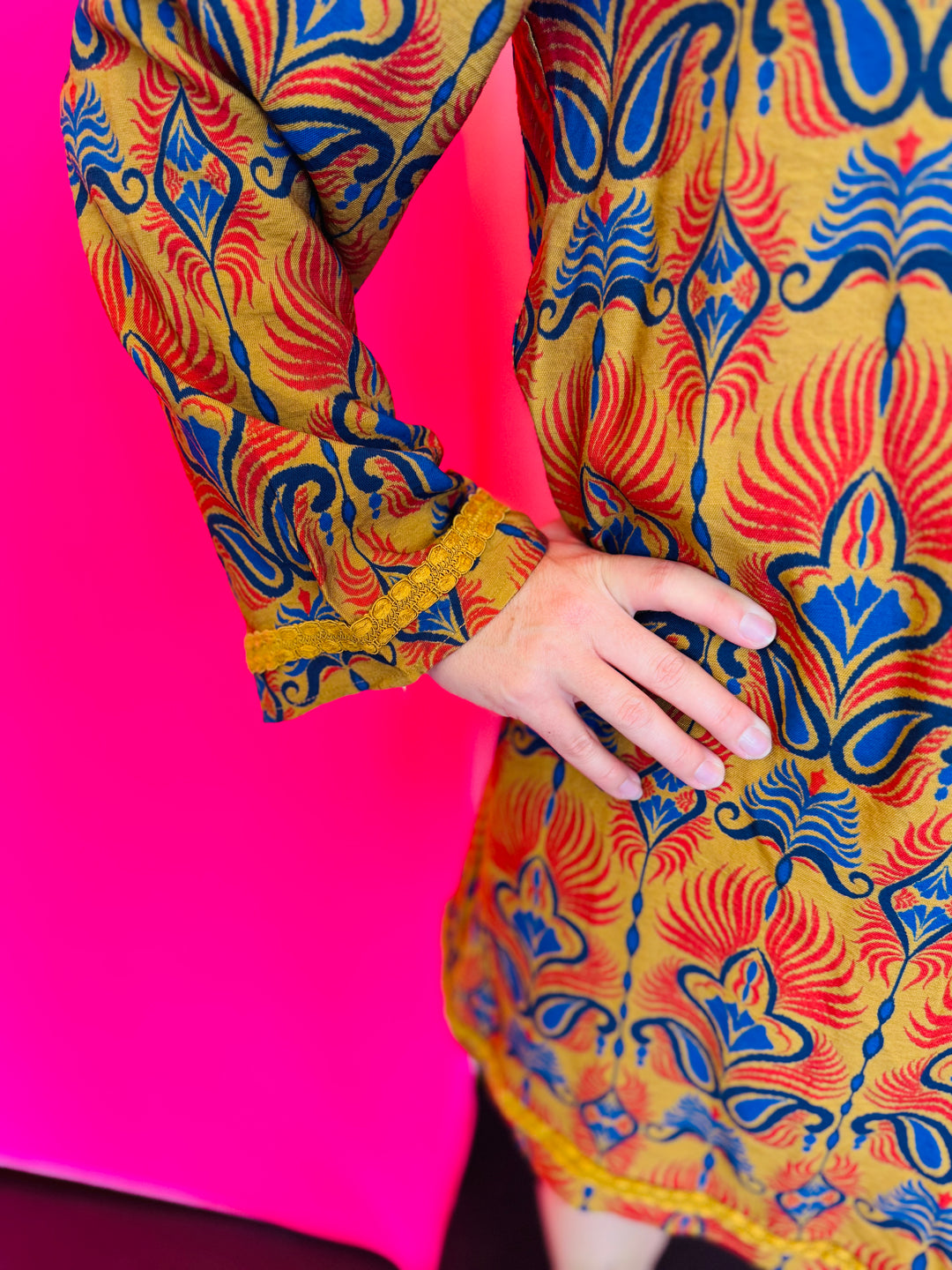 Toffee Boho Print Dress