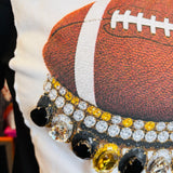 PREORDER: Jewel Collared Black & Gold Football Tee