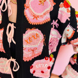 Queen Of Sparkles Black Cakes & Pastries Tie Up Sweater