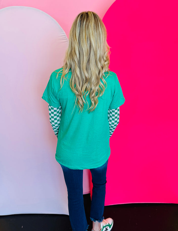 Green Game Day Bow Tee