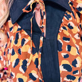 Leopard Tie Neck Blouse