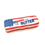 American flag butter squishy stress toy with patriotic design.