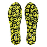 Colorful Happy Days FLAT SOCKS with plush micro-pile fabric and trim-to-fit design for sock-less comfort.