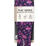 Violet Thatcher FLAT SOCKS with floral design, breathable mesh, and moisture-wicking comfort.