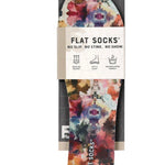 Watercolor Wildflowers FLAT SOCKS with floral design, breathable mesh, and non-slip moisture-wicking comfort.