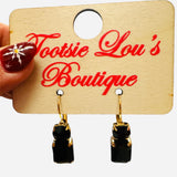 Black Rhinestone Earrings