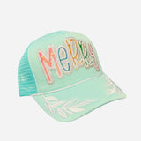 Mint Sequin Merry Trucker Hat