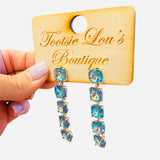 Blue Crystal Drop Earrings