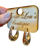 Gold Chunky Teardrop Earrings (Water Resistant)