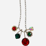 Holiday Gem Cluster Necklace