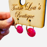 Pink Pop Charm Hoop Earrings