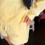 Yellow Seersucker Stripe Pajama Set