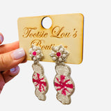 Peppermint Sparkle Beaded Earrings