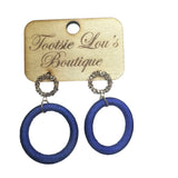 Royal Blue Threaded Hoop Earrings