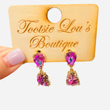 Pink Teardrop Duo Earrings
