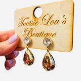 Golden Teardrop Earrings (Water Resistant)
