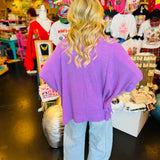Lavender Waffle Knit Top