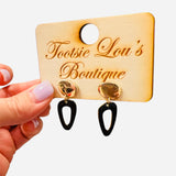 Black Modern Drop Earrings