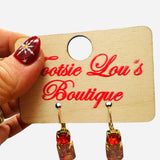 Orange & Pink Rhinestone Earrings