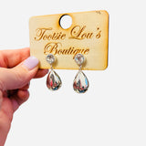 Silver Teardrop Shine Earrings (Water Resistant)