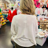 Off White Waffle Knit Top