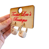 Champagne Resin Hoop Earrings (Water Resistant)