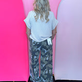 Mica Camo Wide Leg Cropped Jeans