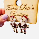 Jolly Santa Glitter Earrings