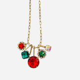 Holiday Gem Cluster Necklace