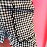 Black Gingham Scallop Shorts