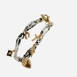 Gold Charm Silk Bracelet
